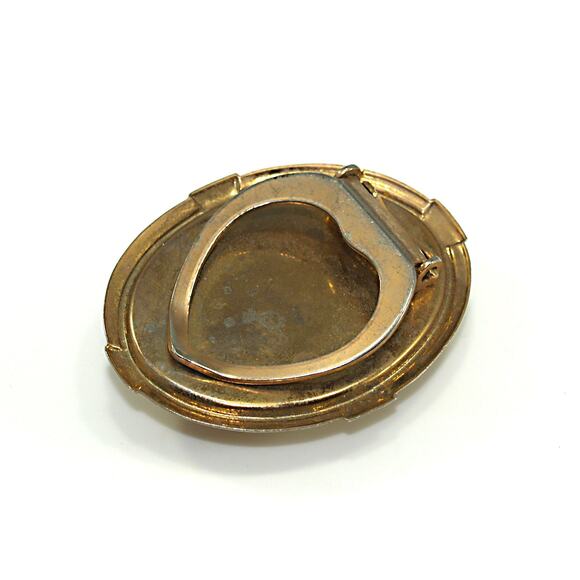 Vintage Floral Celluloid Scarf Clip, Cameo Style, 1940s Jewelry - Picture 4 of 10